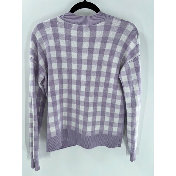 Women's Marled Reunited Clothing Gingham V-Neck Cardigan Sweater Size XS - Picture 6 of 7